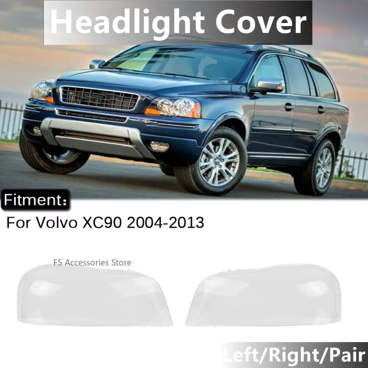 

Right/Left Car Headlight Lens Cover Lampcover Cover Lampshade Shell For Volvo XC90 2004-2013 Headlight Cover Shell