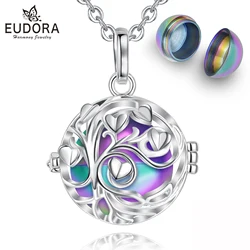 Eudora Urn Cremation Necklace Ashes Urn Memorial Locket Pendant Hollow Tree of Life Keepsake Cremation Jewelry for Women Man