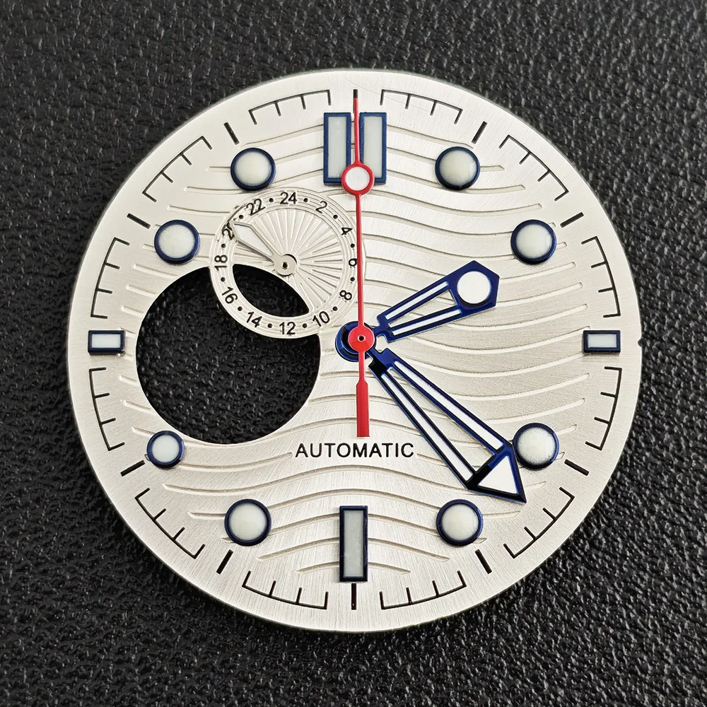 Dial NH39 31mm desain berongga lampu malam hijau yang kuat kompatibel dengan mesin jam NH39 aksesoris jam tangan pria empat jarum