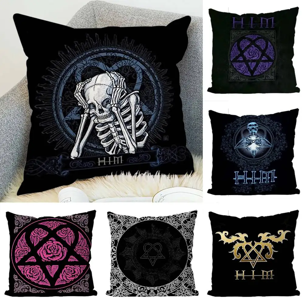 

H-Him Ornate Heartagram Pillow Case Luxury Double-sided For Car Pillows 45x45 Cushions Cover Home And Decoration Sofa Pillowcase