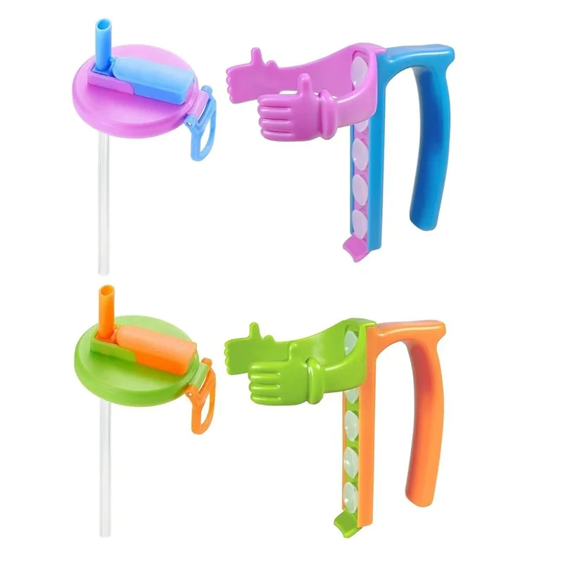 

ABZC-Soda Can Lids And Holders Set For 12Oz Cans - Can Covers With Straw+Can Holders With Handle - Ideal For Soda Beer
