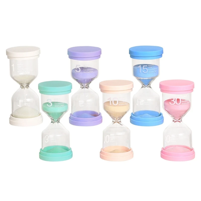 6Pcs/Set Hourglass 1-3-5-10-15-30-Minutes Sand Timer Sand Clock Desktop-Ornaments Children Kid Gift Home Decorations