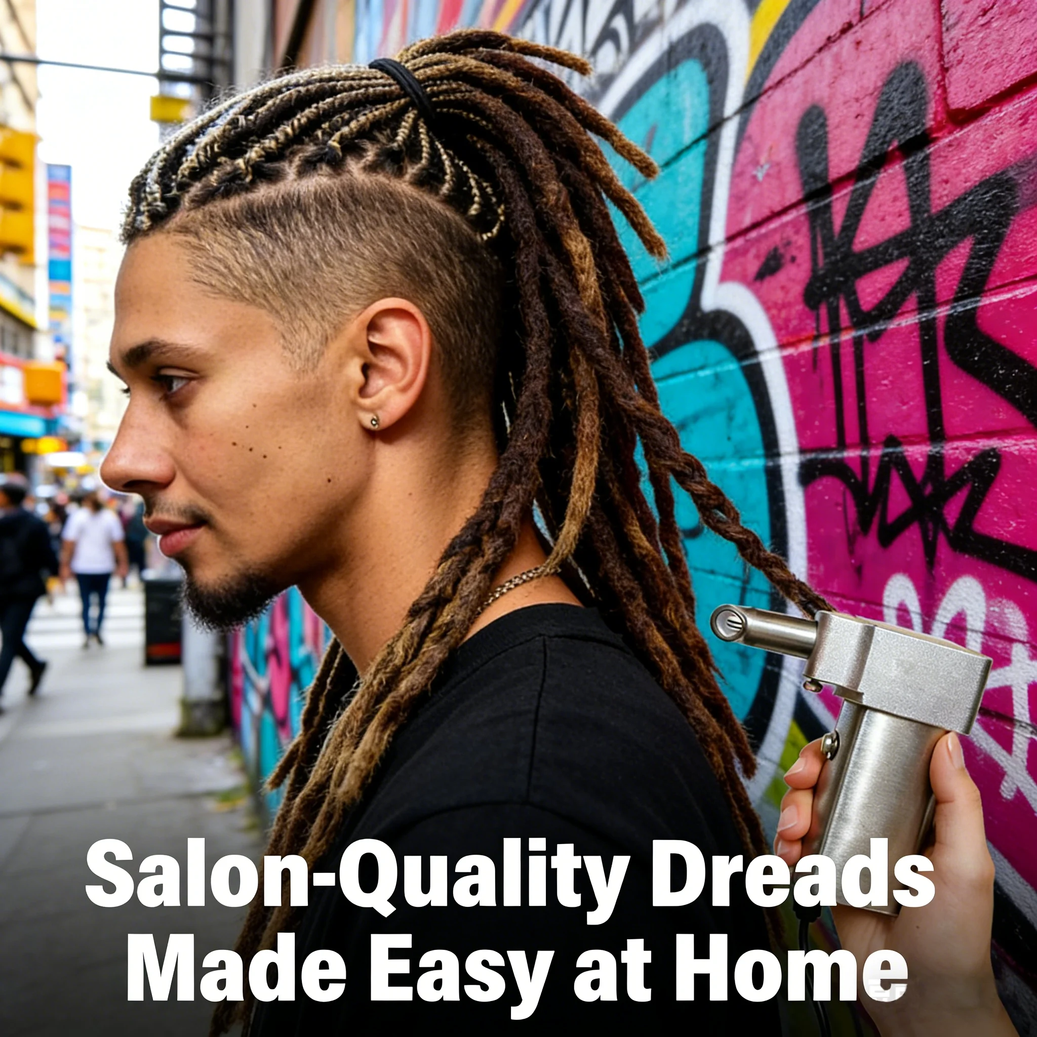 Upgraded Automatic Dreadlock Machine, Electric Instant Portable Locs Maker, DIY Crochet Braiding Tool with Multiple Accessories