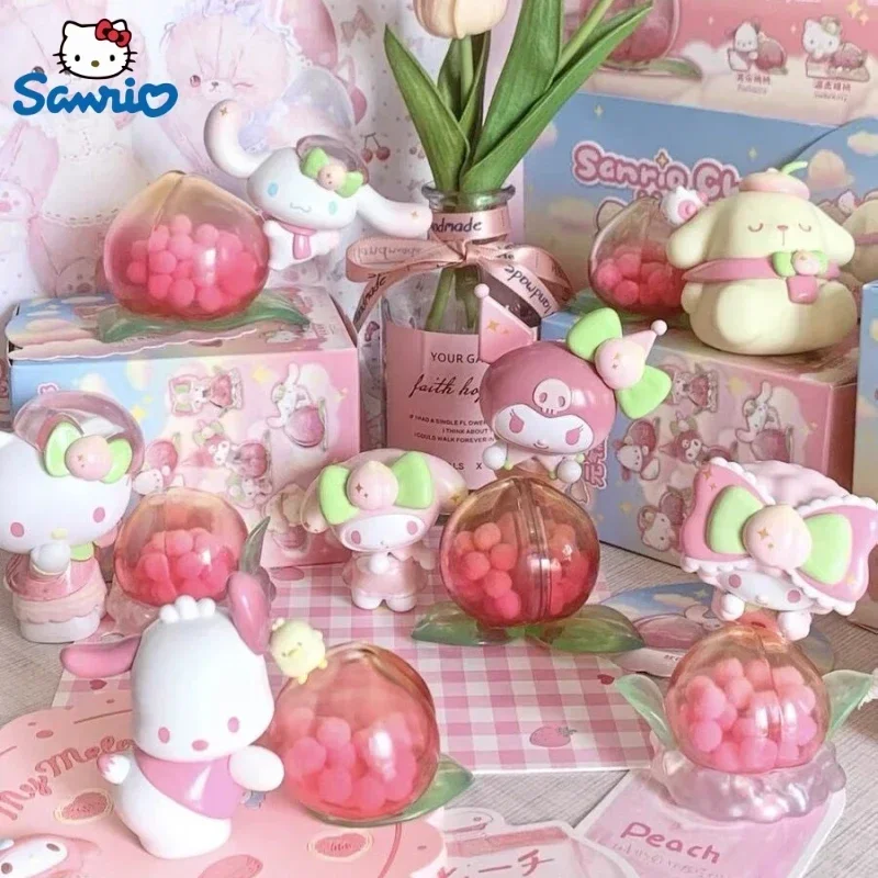 

Sanrio Vitality Peach Paradise Series глухая коробка Kitty Cinnamoroll Kuromi фигурка пианино кавайная сборная коробка сюрпризов игрушка подарок