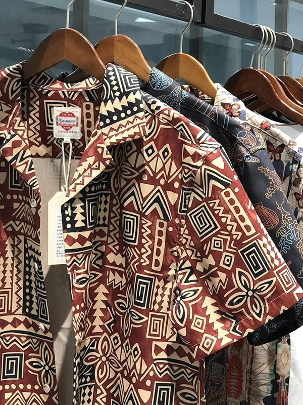 

American Sle Casual Cuba Collar Indian Totem ort Sve irt Men Summer Vintage Loose Ame i irt Men Printed Youth F...