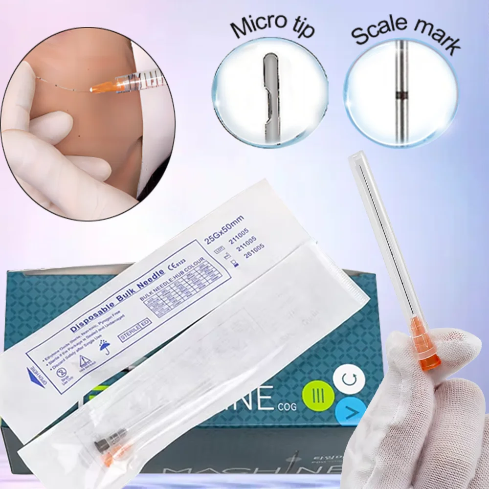 Professional MicroNeedles 14G 18G 22G 23G 25G for Fillers Reduce Bruising Swelling Sterile Disposable Blunt Tip needle 38mm 50mm