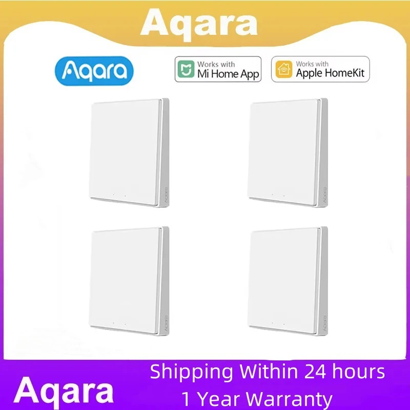 Aqara D1 Smart Wall Switch Zigbee Wireless Remote Control Key Light Switch Neutral Fire Wire Triple Button For Mijia Smart Home