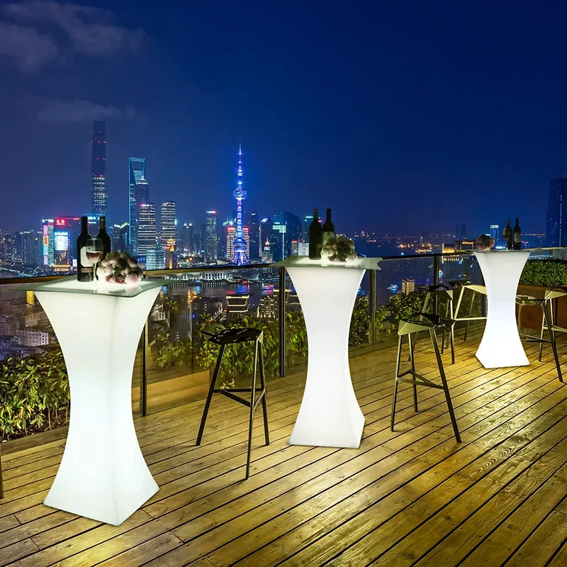 Barra de mesa alta led transfronteiriça luminosa cintura pequena balcão de bar criativo móveis luminosos coquetel