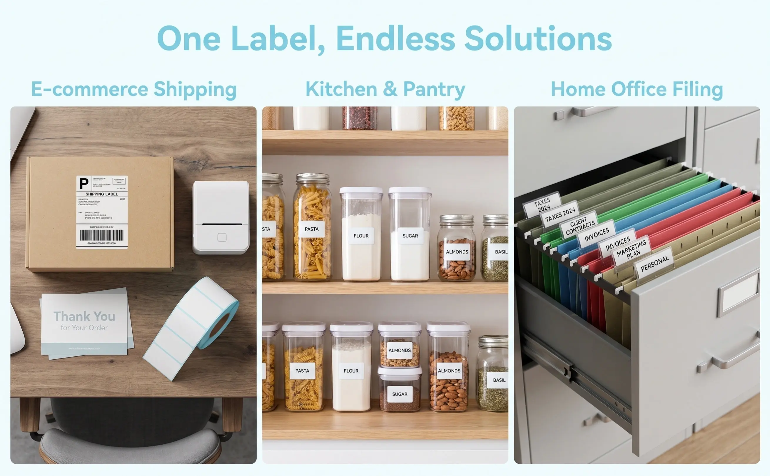 1 Rolls Thermal Labels Multi-Function Self Adhesive Label Roll Shipping Address Price Sticker Sticky Labels