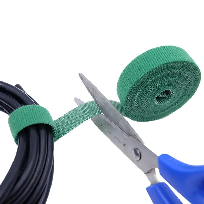 5M/Roll 10mm Width MulticoloredUSB Cable Organizer Reusable Nylon Cable Ties Wires Management Straps Adhesive Fastener Tape