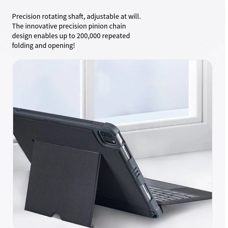 Casing Keyboard Pintar untuk iPad Pro12.9 Pro11, Keyboard Bantalan Sentuh Lampu Latar Terpisah untuk iPad 11 A16 10Th Air4 5 Air11 2024 M2 M3