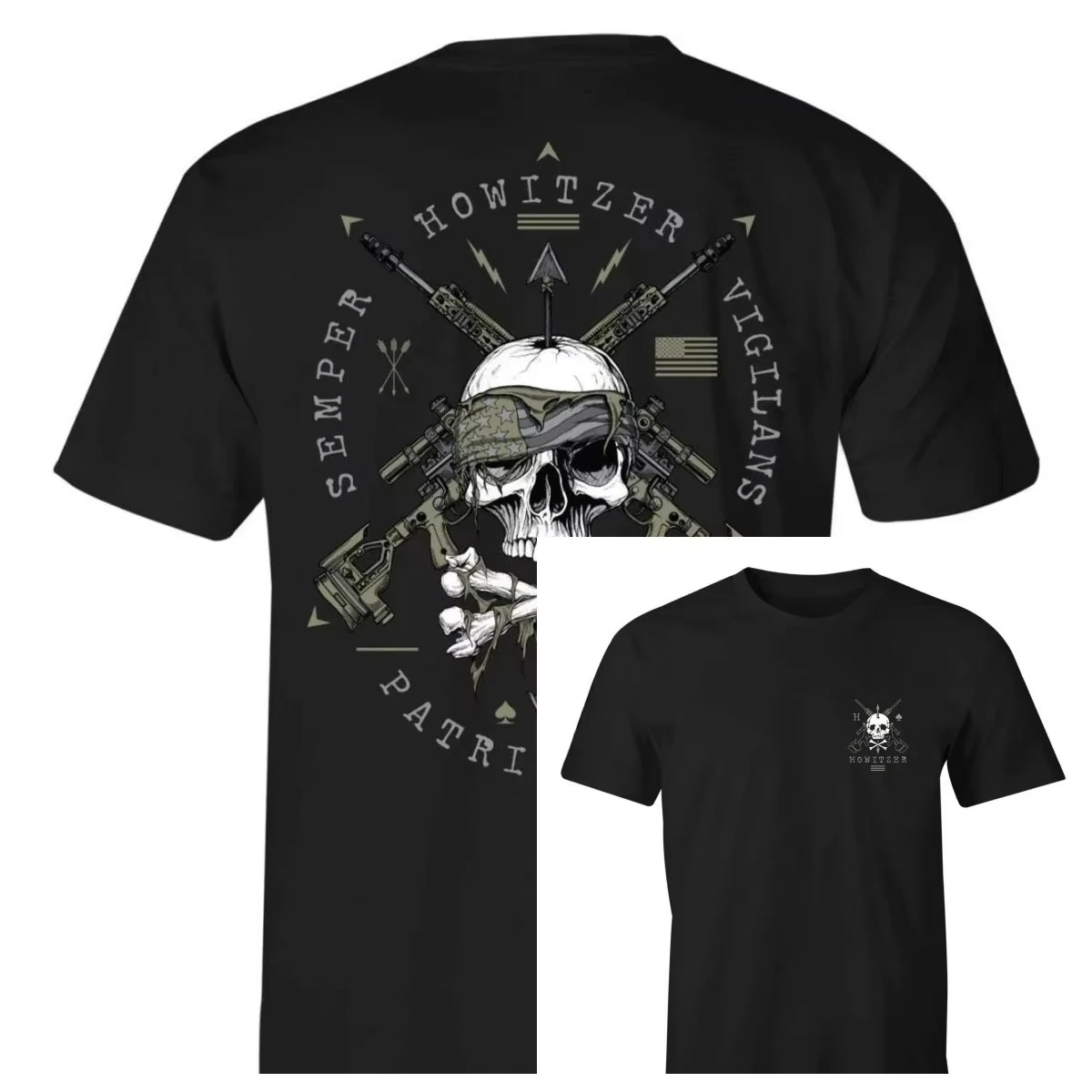 Snipers Lair Tactical Skull Cross Rifles Military Graphic T-Shirt Cotton Men Women Streetwear Tee