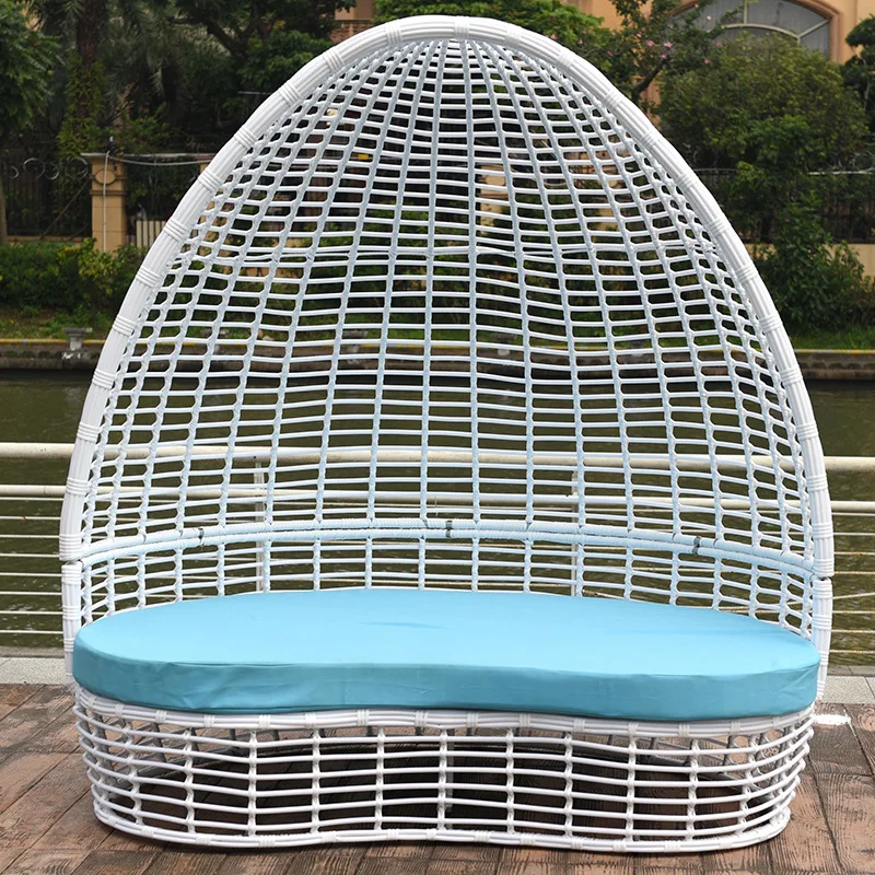 The product can be customized. Lounge chair, leisure beach chair, rattan art lounge bed, courtyard pool side resort, leisure