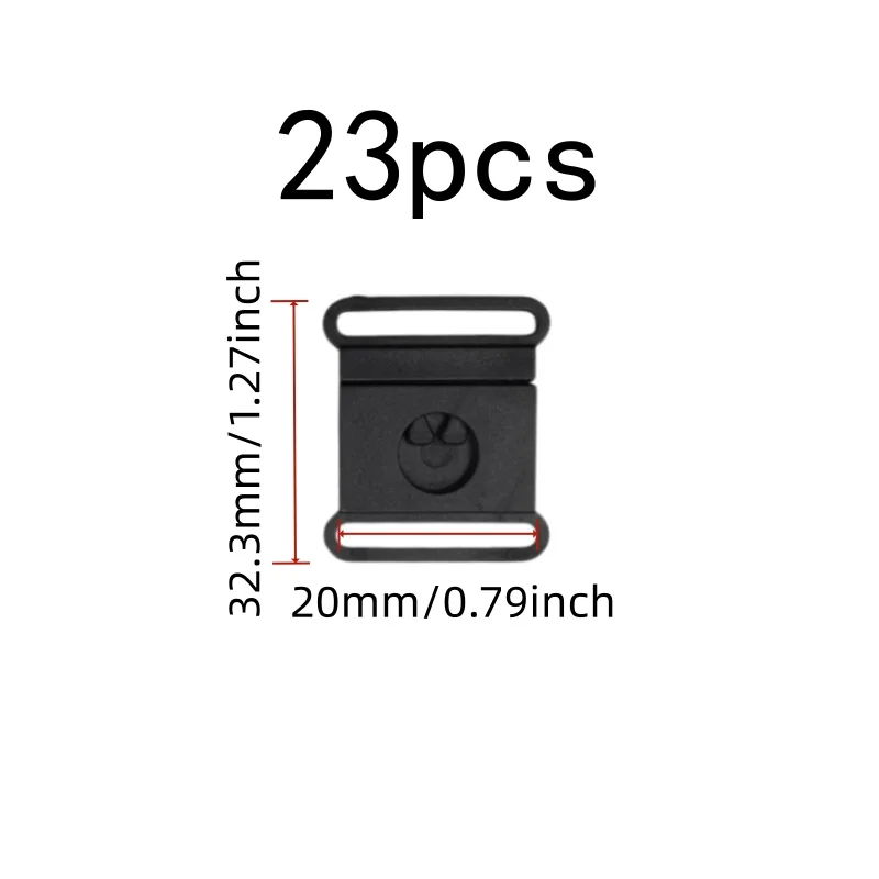 Firm Snap Lock 20mm Side Release Clips, 23 pcs, ID Badge Lanyards, Durable Plastic Body for ID Badge Lanyards