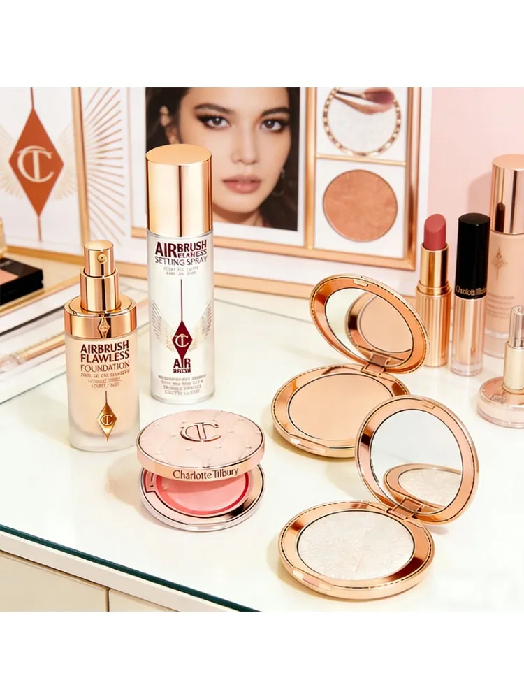 CT Liquid Foundation Lichtgewicht, waterige textuur, langdurige concealer, klein gouden poeder, Air Cushion Setting Spray, dagelijkse make-up - afbeelding 2