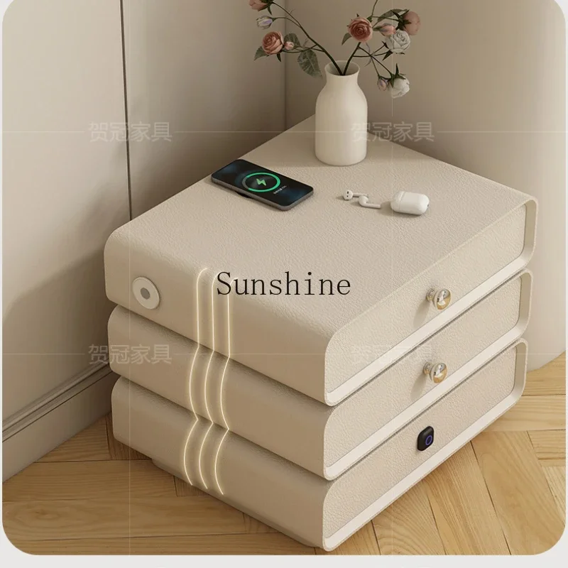 

Вращающаяся прикроватная тумба кремового цвета с тремя выдвижными ящиками, свободная комбинация, маленький шкаф, креативная прикроватная тумба с несколькими уровнями