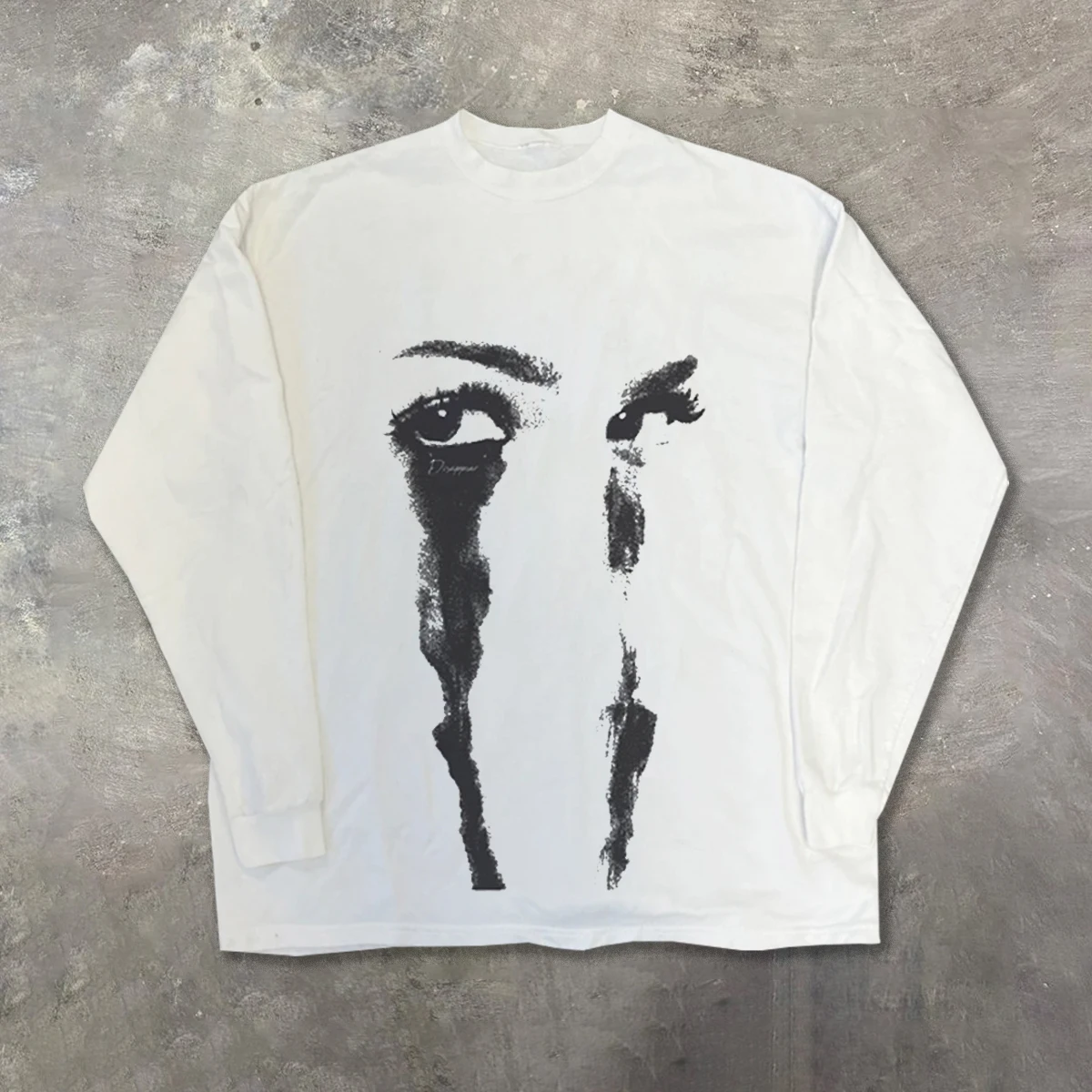 เสื้อยืดแขนยาวทรงหลวมทรงหลวมสำหรับผู้ชายและผู้หญิง INS สไตล์อเมริกัน INS