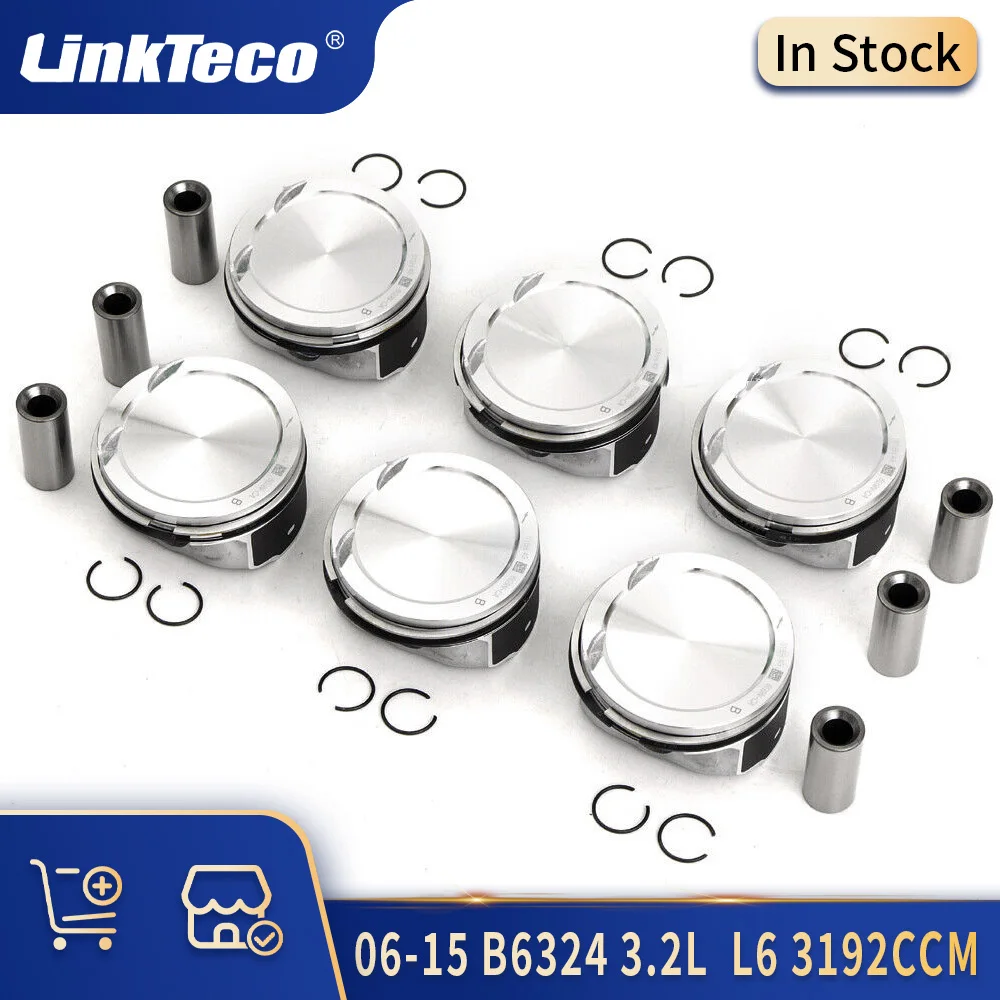 

6pcs STD Auto Engine Parts Piston & Rings Set Kit Fit 3.2 L L6 06-15 B6324 For LAND ROVER Volvo S80 V70 XC60 XC70 XC90 3.2L