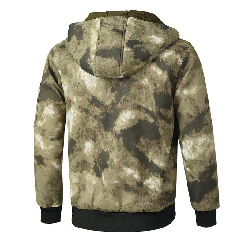 Plush Camouflage Style Men's Work Clothes For Autumn Winter Season Polyester Cotton Auto Repair Building Labor Protection Suit