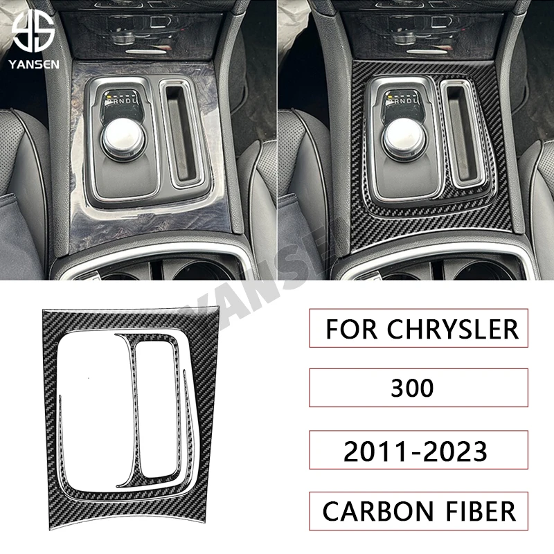 

Car Gear Shift Panel Decorative Carbon Fiber Sticker For Chrysler 2011 2012 2013 2014-2023 Accessories