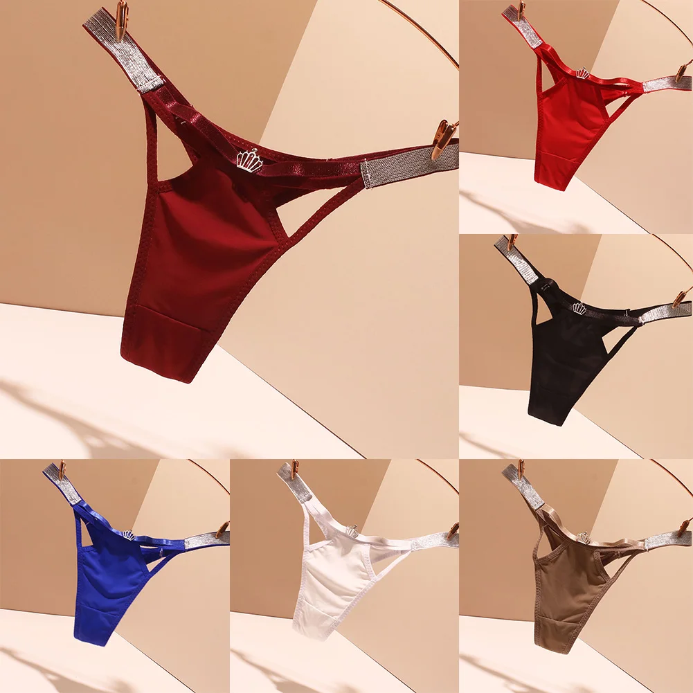 Women Sexy G-String Thong Ice Silk Underwear Female Sexy Hollow Out Sports And Fitness Thong Breathable Underpant