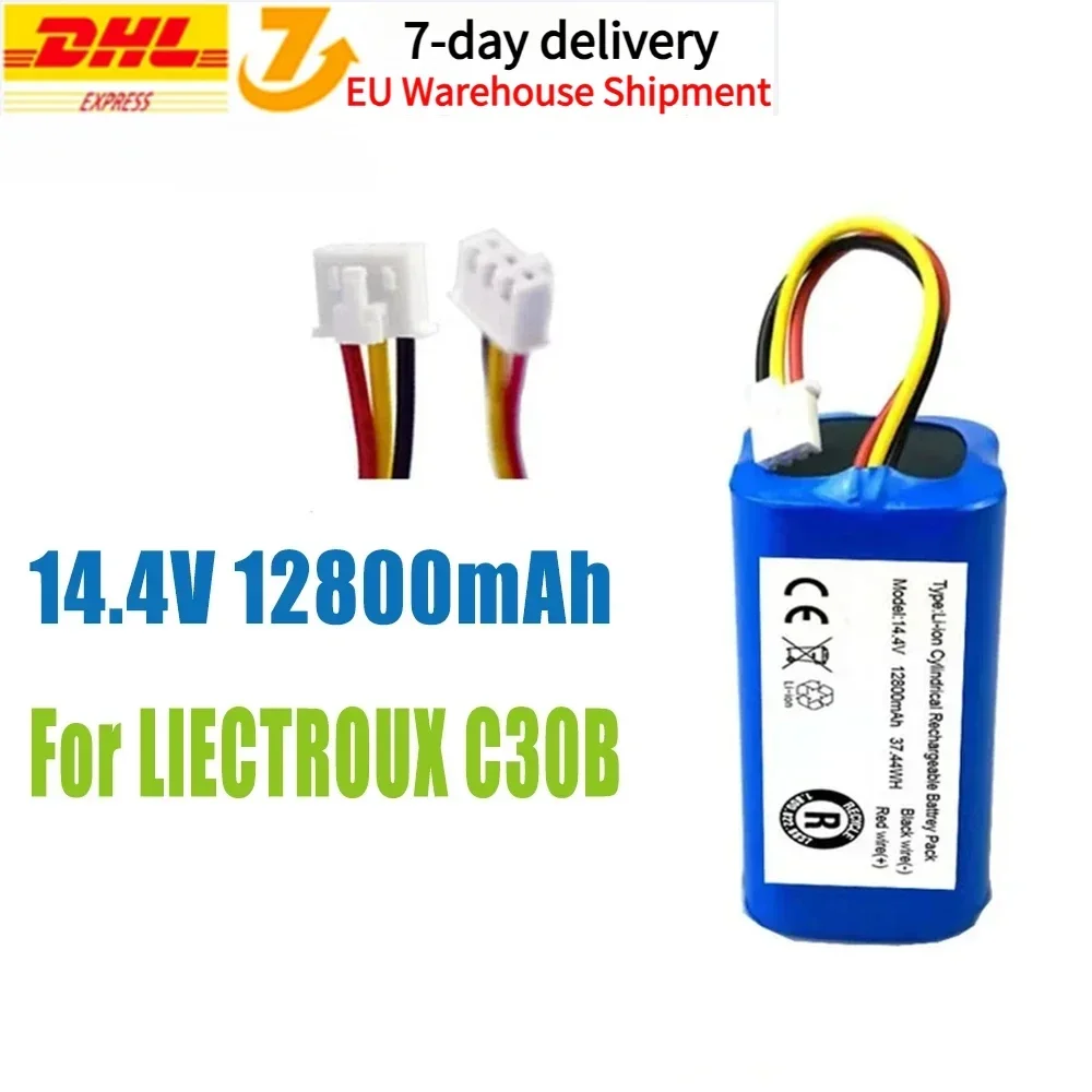 14.4V 12800mAh 100% New Original Battery Pack for Lirctroux C30B Robot Vacuum Cleaner Lithium Cell