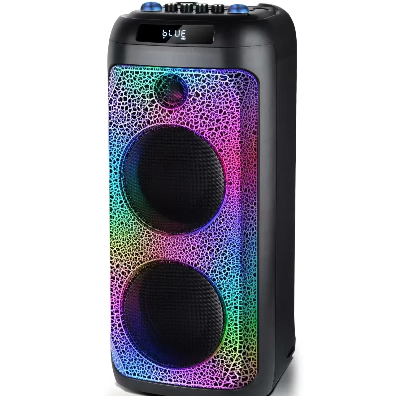 YYHC-Bluetooth Speaker built-in Soundcard Wireless Microphone TF Card RGB Light Bluetooth Karaoke Speaker