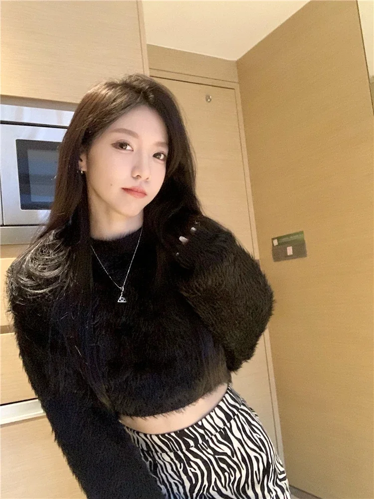 จัมเปอร์Y2kเสื้อดึงFemmeหวานSueter Mujer Cropped Pullvoersสําหรับผู้หญิง2025 Ropa Mujerแฟชั่นถักเสื้อกันหนาวเกาหลี