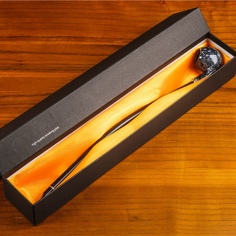 41.2cm Handheld Bakelite Long Tobacco Pipe Smoke Filter Cigarette Pipe Dry Smoking Accessories Tools Portable with Gift Box