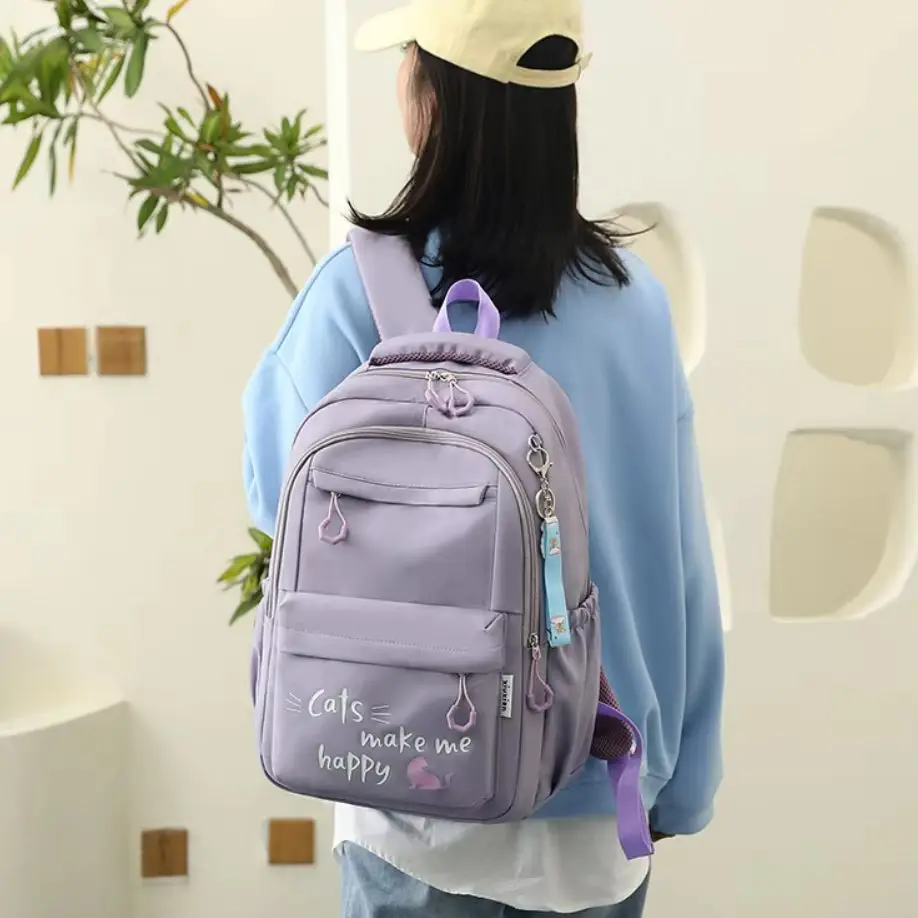 Women's Large Capacity Travel Backpack Lightweight Korean Version Niche Design Leisure Junior High School High School Elementary