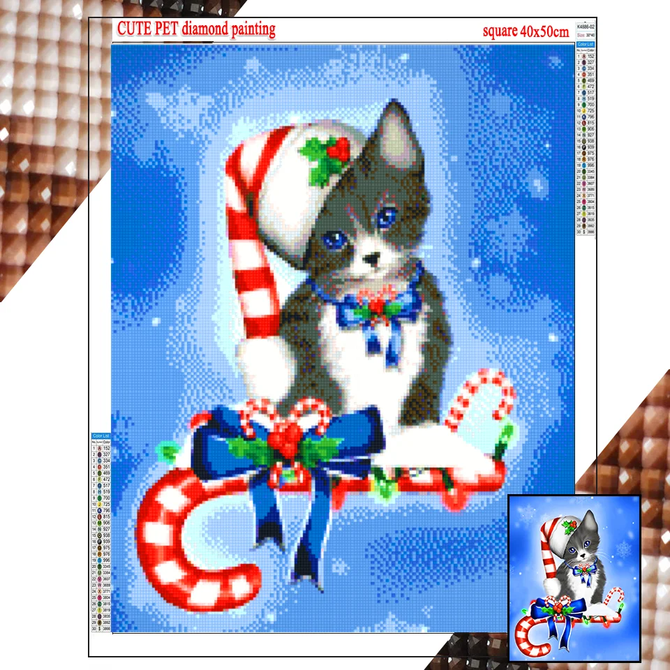 Simpatico gatto Fai da te diamante ricamo pittura diamante Animale luna gattino mosaico quadrato pieno 5d immagine strass Kitty decor salone