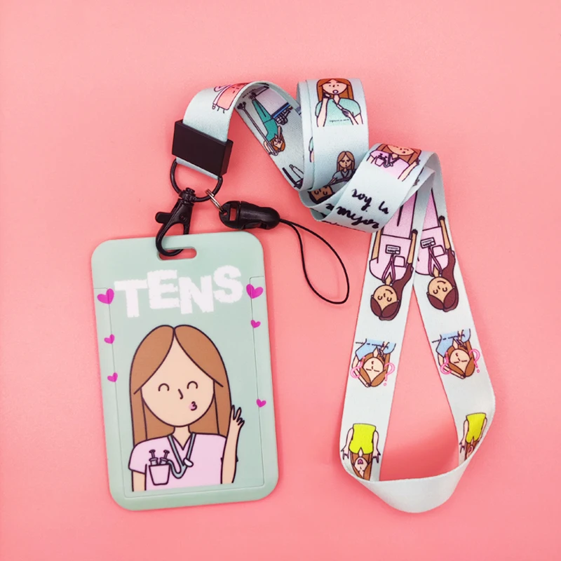 TENS TCAE-Lanyard Badge Holder para ID e Cartão De Crédito, Cinta De Pescoço, Titular Do Cartão, Corda De Telefone, ID Case, Cartão De Crédito, Credenciais Acessórios, Presente