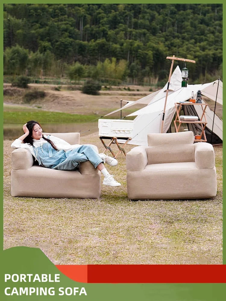 

Inflatable Sofa Outdoor Portable Lazy Single Air Mattress Camping Picnic Camping Home Chair
