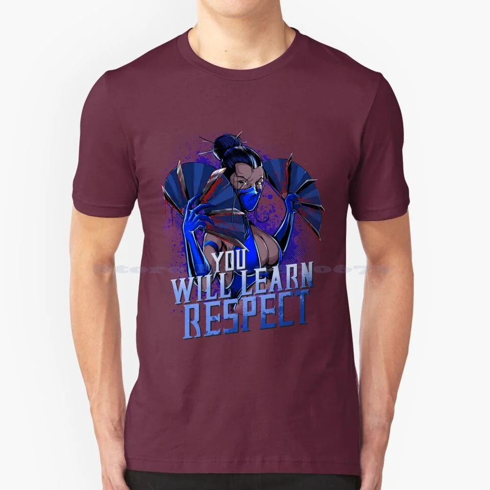 Kitana T Shirt 100% Cotton Tee Mortal Kombat Fatality Kitana Videogame Ultimatum Fighting Finish Him