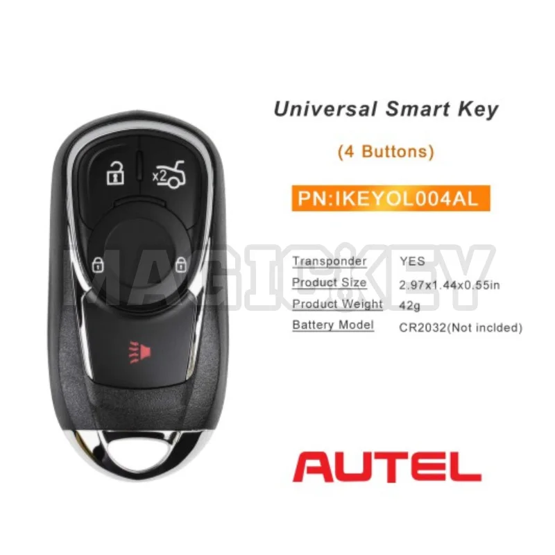 1PCS AUTEL IKEY Universal Smart Key IKEYOL004AL OL004AL 4 Buttons 315MHz /433MHz For Autel Smart Key For KM100 IM508 IM608