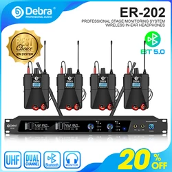 Debra ER-202 Stage Audio UHF Wireless in Ear Monitor System mit mehreren Sender für Stage Performance Sänger