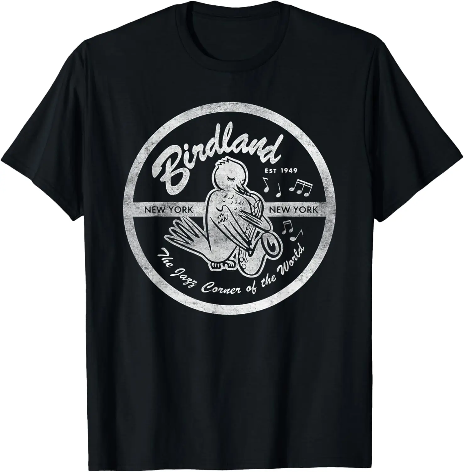 Vintage Birdland Jazz Tee - New York Since 1949 Band Shirt Streetwear Casual Customizable Unisex Summer Streetwear Tops Camisas