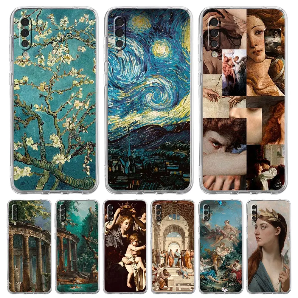 Phone Case For Samsung A14 A50 A70 A30 A40 A20E A10S A20S A02S A04S A12 A22 A32 A34 A52 5G A54 Renaissance art Painting Cover