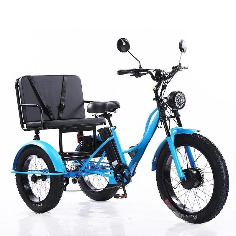 Electric power tricycle 24-inch fat tire pedal tricycle with seat style