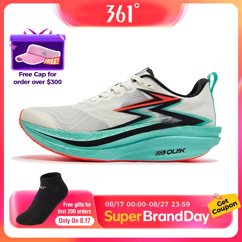 361 Degrees Flame 4.0 MIX Men‘s Running Shoes Racing Marathon Carbon Plate Stable
