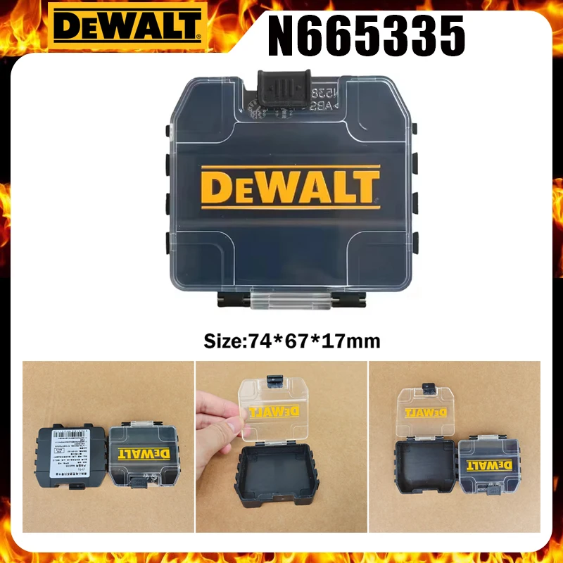 DEWALT Small Parts Storage Box N665335 Mini Plastic Bit Organizer Case 74*67*17mm Transparent Hardware Container