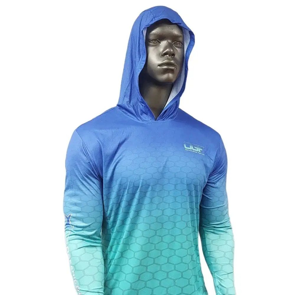 

Fishing Hoodie Men's Long Sleeve Uv Protection Angling Clothes Outdoor Hiking T-Shirt Camiseta De Pesca Blue Green Fishing Shirt