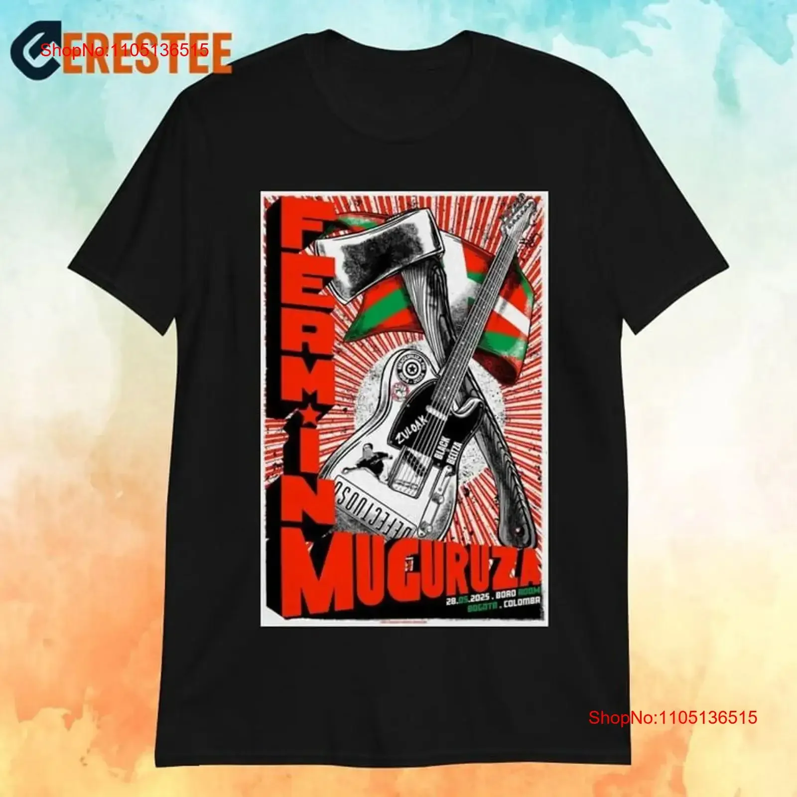 2025 Fermin Muguruza Hall Centro de Eventos ملصق تي شيرت عتيق مغسول غير رسمي أنيق للارتداء اليومي قليلا أوم #1