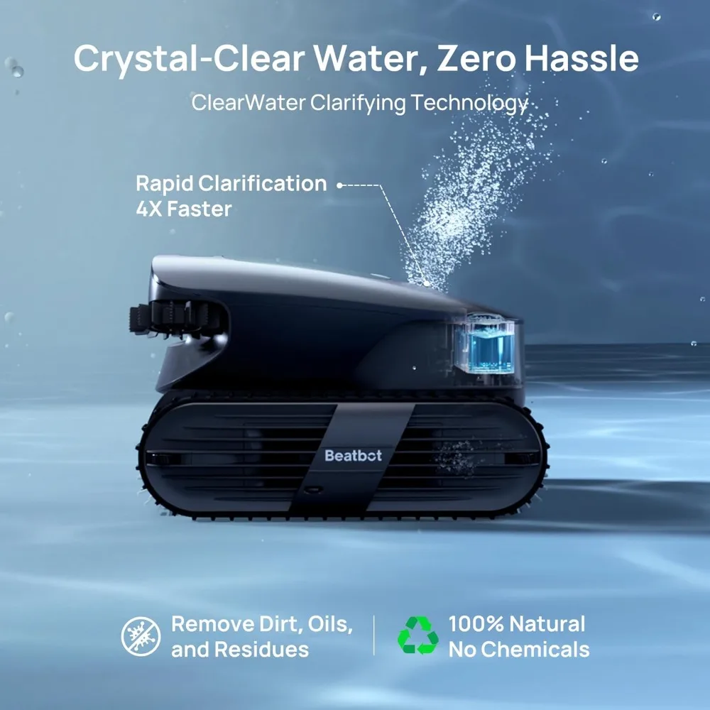 Wireless swimming pool vacuum robot,suitable for complex swimming pools,swimming pool mapping with AI cameras,and 5-in-1cleaning