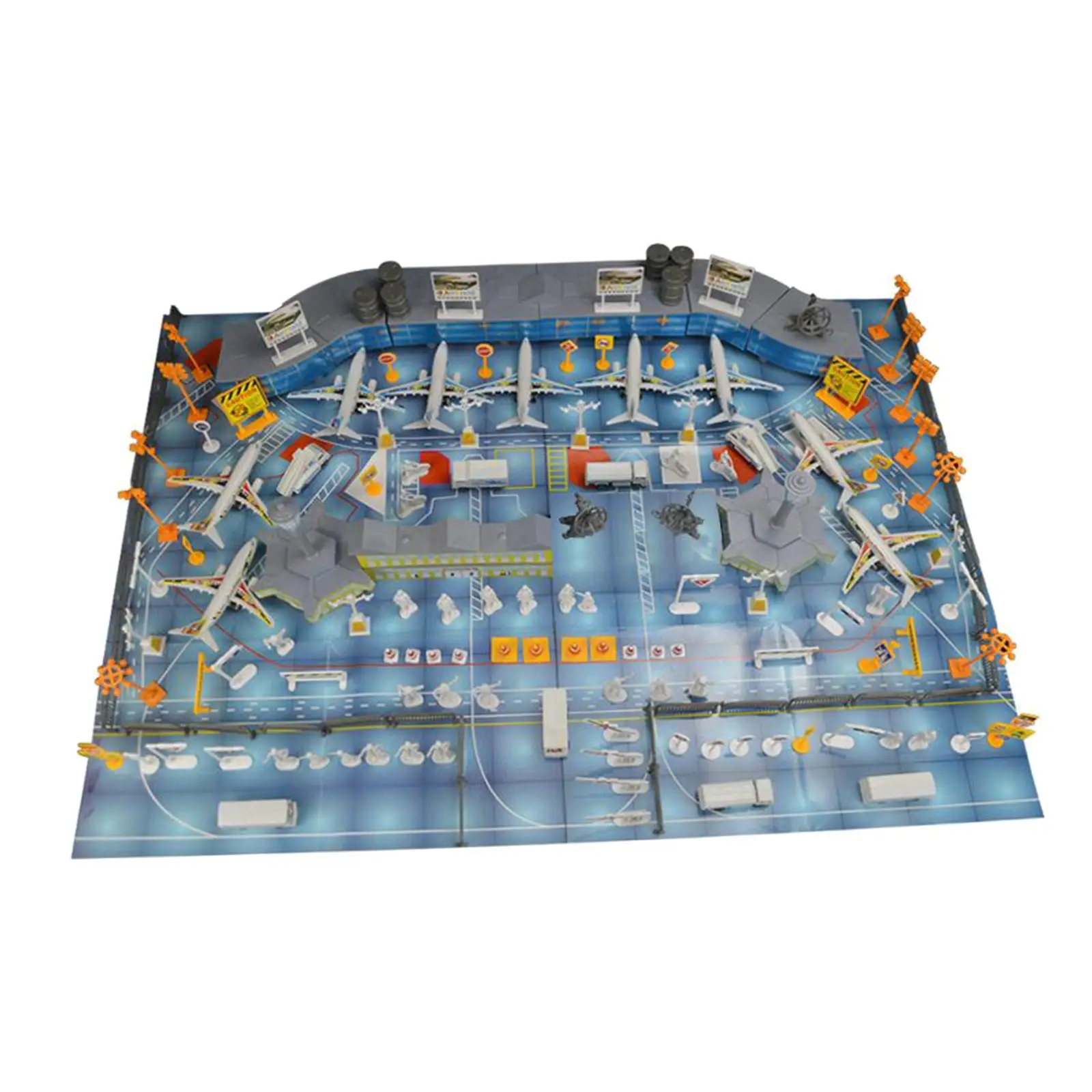 1Set Airport Scene Toy Airplane Aircraft Simulated Scene Plane Playset