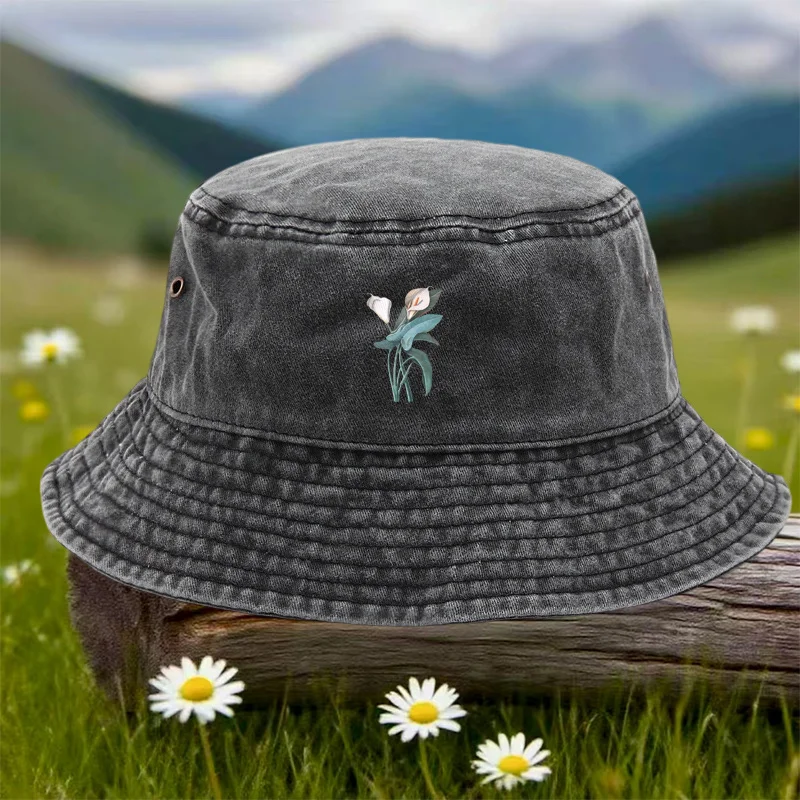 1 Vintage Washed Bucket Hat - Lightweight, Non-Stretchy Unisex Dad Hat, Classic Outdoor Fishing Design, Washable by Hand