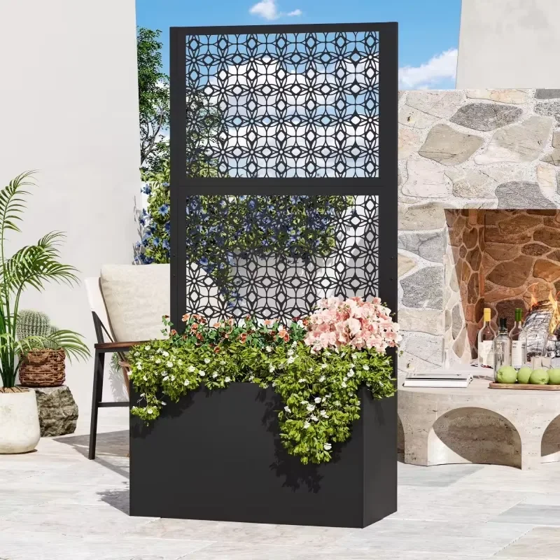 Custom Metal Privacy Screen Planter Box 71