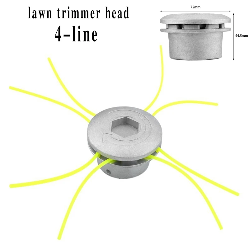 Universal Aluminum Lawn Trimmer Head Equipped with 4-wire Brush Head and Nylon Lawn Cutting Wire Head Silvery Multi-scenario Use