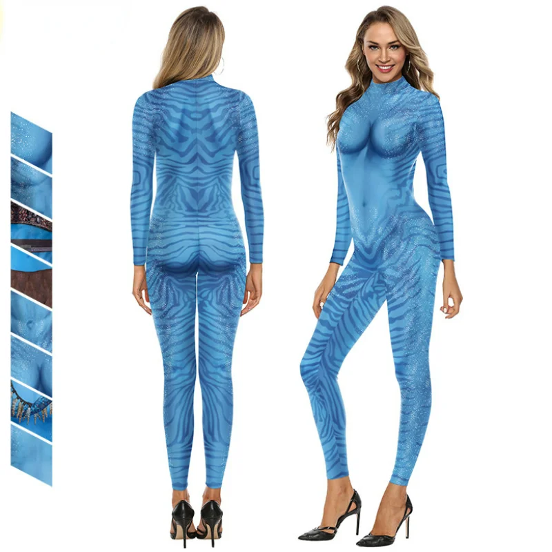 2024 Halloween Costumes Water Way Cos Jumpsuit Europe And The United States Movie Avatar Tights Role-playing Clothes