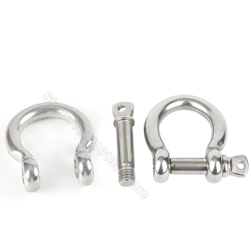 1PC M4-M8 304Stainless Steel Carabiner Bow Staples Shackle Keychain Hook Joint Connector Buckles Sailing Outdoor Bracelet Buckle